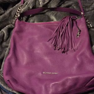 Michael Kors purple hobo bag